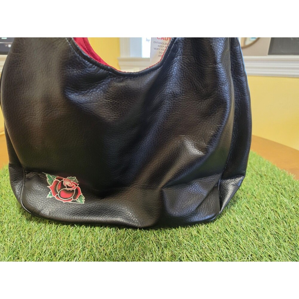 Mickey Mouse Tattoo Style Purse Y2K Punk Rock Shoulder Bag Black Red Lined NWT - Picture 4 of 16